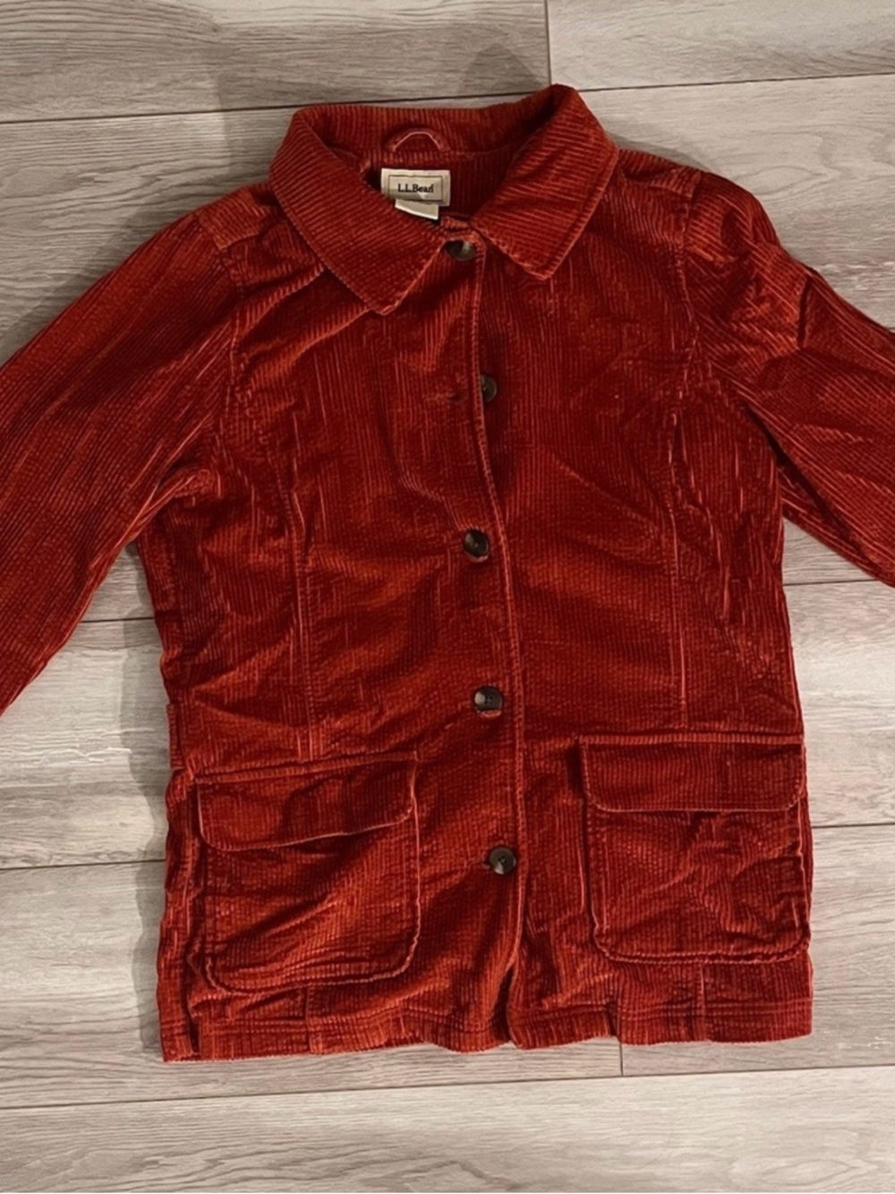 L.L. Bean Women’s Rust Red Corduroy Button Jacket